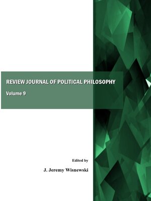 cover image of Review Journal of Political Philosophy, Volume 9